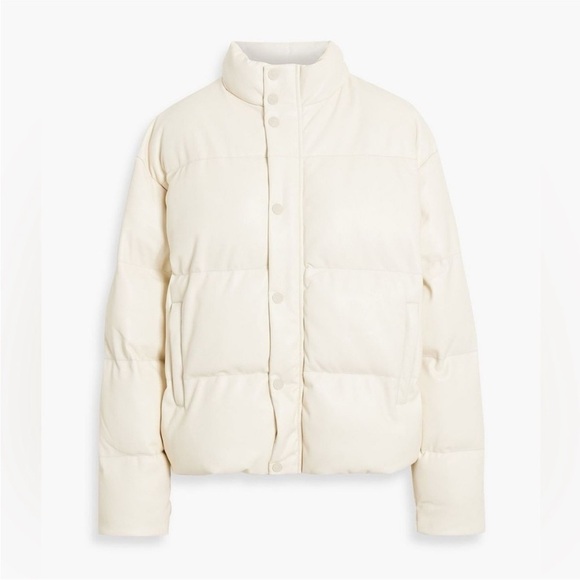 MOTHER Jackets & Blazers - MOTHER The Drop Pillow Talk Puffer Jacket vegan leather white ecru size large